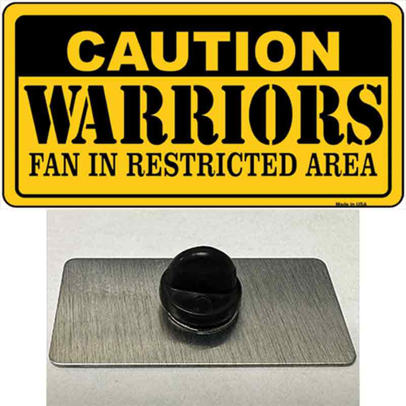 PIN-LP-2601 1.5 x 0.75 in. Caution Warriors Fan Novelty Rectangle Metal Hat Pin