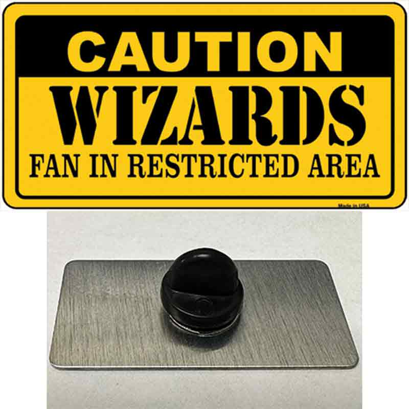 PIN-LP-2622 1.5 x 0.75 in. Caution Wizards Fan Novelty Rectangle Metal Hat Pin