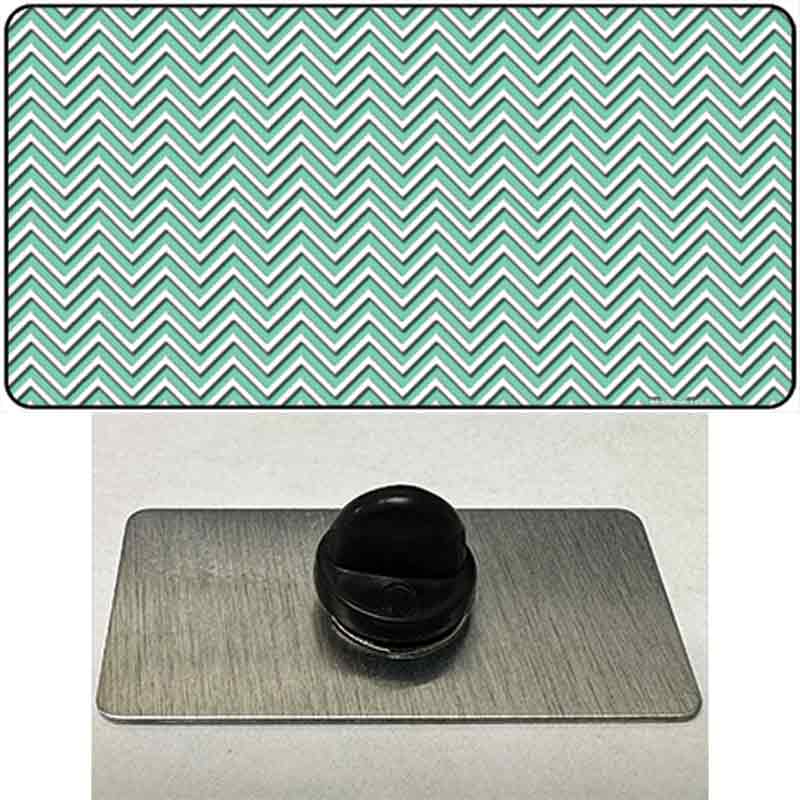 PIN-LP-2698 1.5 x 0.75 in. Mint White Chevron Novelty Rectangle Metal Hat Pin