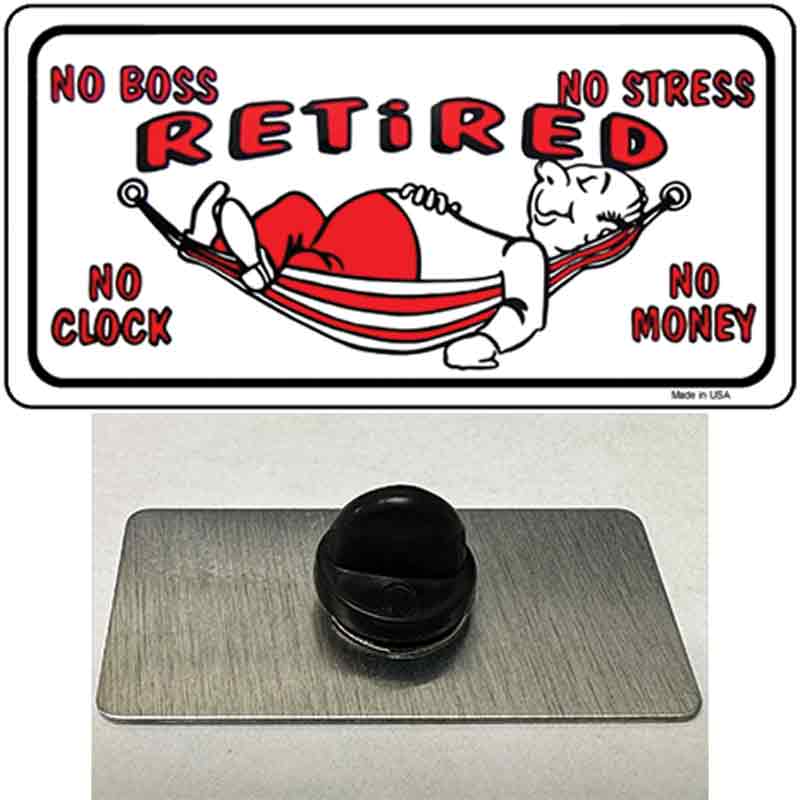 PIN-LP-277 1.5 x 0.75 in. Retired with Hammock Novelty Rectangle Metal Hat Pin