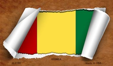 M-9189 Guinea Flag Scroll Novelty Metal Magnet