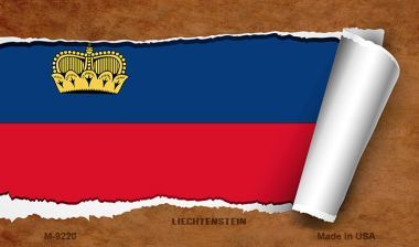 M-9220 Liechtenstein Flag Scroll Novelty Metal Magnet