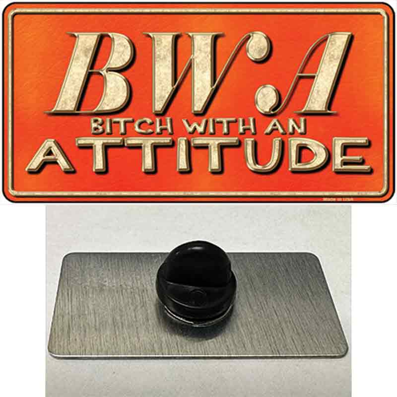 PIN-LP-364 1.5 x 0.75 in. B.W.A. Novelty Rectangle Metal Hat Pin