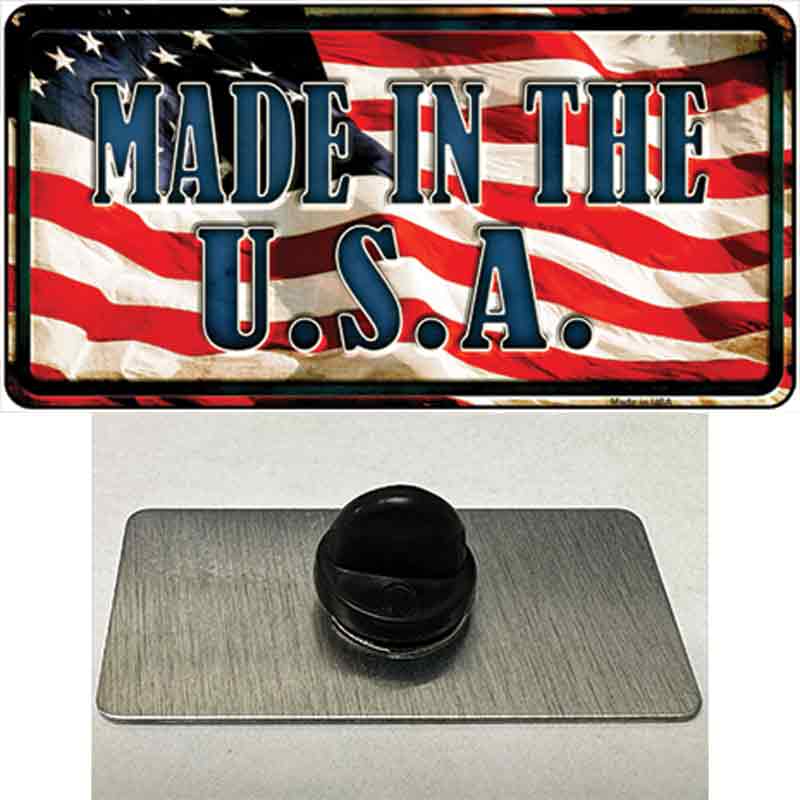 PIN-LP-3663 1.5 x 0.75 in. Made In The USA Flag Novelty Rectangle Metal Hat Pin