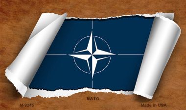 M-9245 Nato Flag Scroll Novelty Metal Magnet