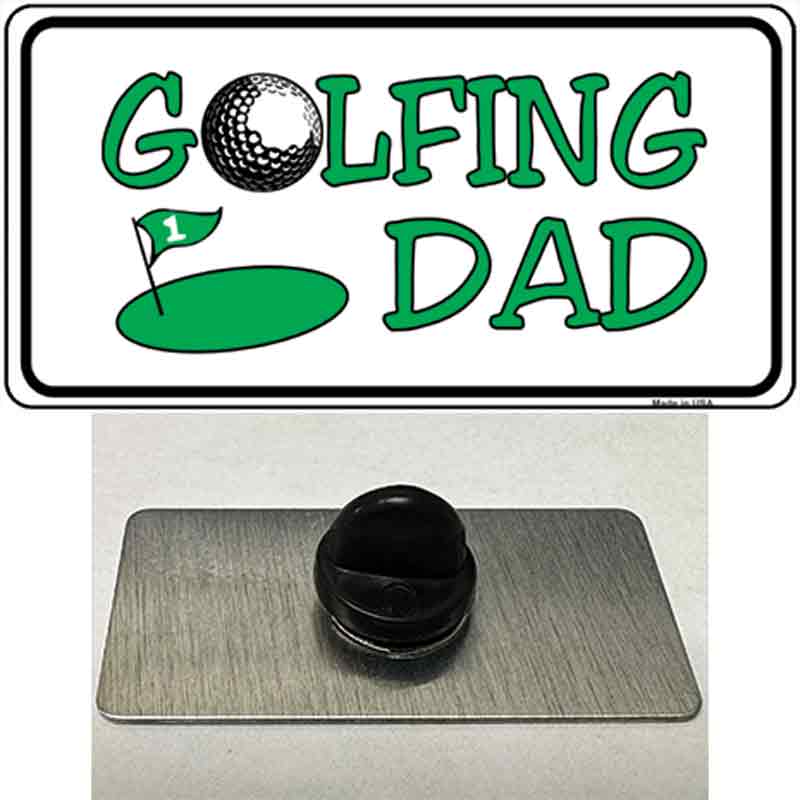 PIN-LP-371 1.5 x 0.75 in. Golfing Dad Novelty Rectangle Metal Hat Pin