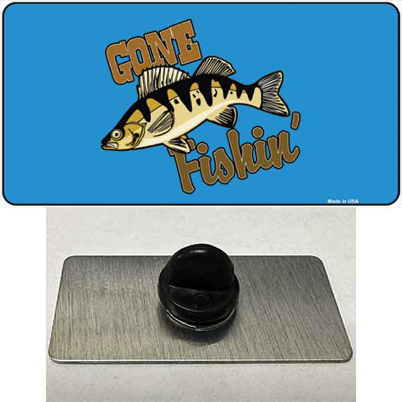 PIN-LP-3873 1.5 x 0.75 in. Gone Fishin Novelty Rectangle Metal Hat Pin