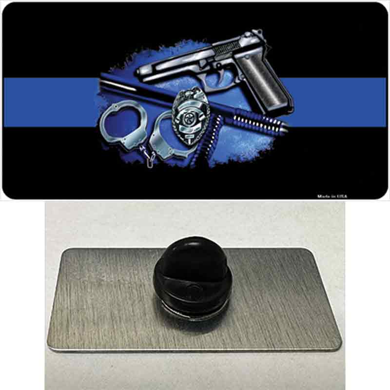 PIN-LP-4218 1.5 x 0.75 in. Thin Blue Line Decal Novelty Rectangle Metal Hat Pin