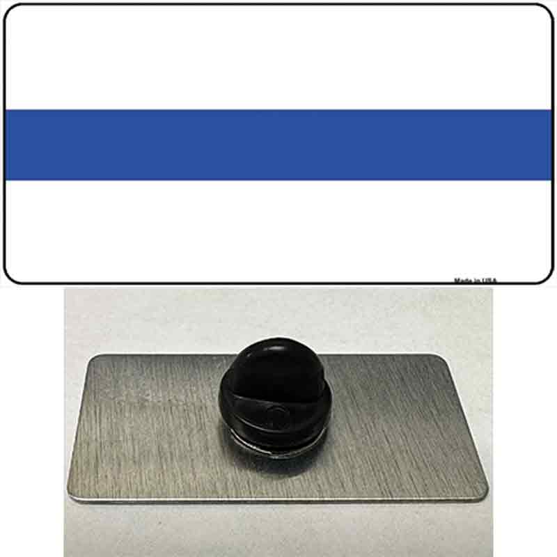 PIN-LP-4219 1.5 x 0.75 in. Thin Blue Line White Novelty Rectangle Metal Hat Pin