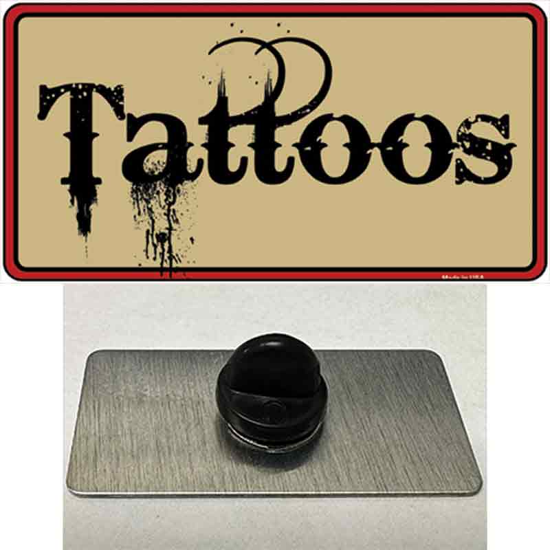 1.5 x 0.75 in. Tattoos Novelty Rectangle Metal Hat Pin