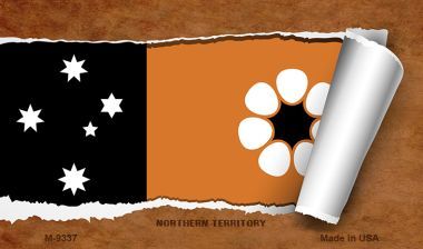M-9337 North Territory Flag Scroll Novelty Metal Magnet