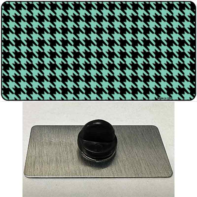PIN-LP-4573 1.5 x 0.75 in. Mint Black Houndstooth Novelty Rectangle Metal Hat Pin