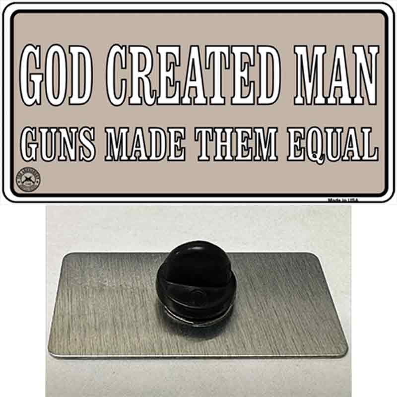 PIN-LP-4689 1.5 x 0.75 in. Guns Made Them Equal Novelty Rectangle Metal Hat Pin