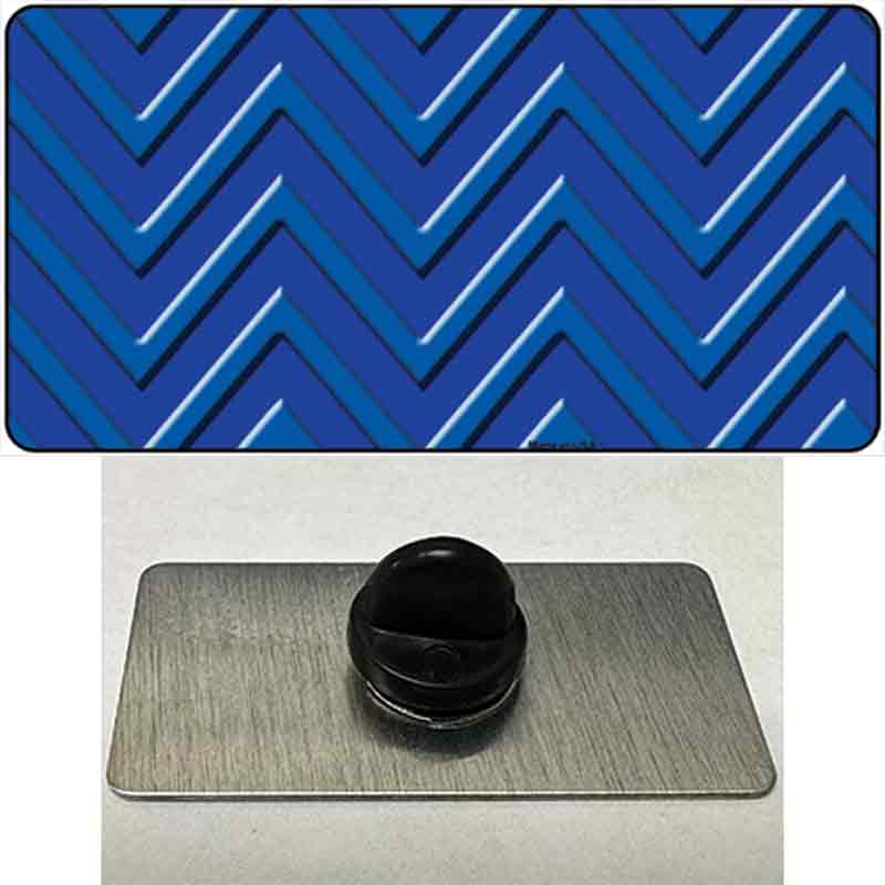 PIN-LP-4953 1.5 x 0.75 in. Blue & Light Blue Large Chevron Novelty Rectangle Metal Hat Pin
