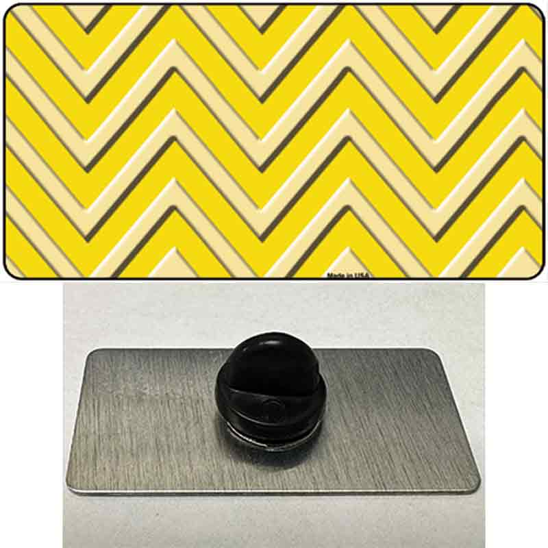 PIN-LP-4954 1.5 x 0.75 in. Yellow & Light Yellow Large Chevron Novelty Rectangle Metal Hat Pin