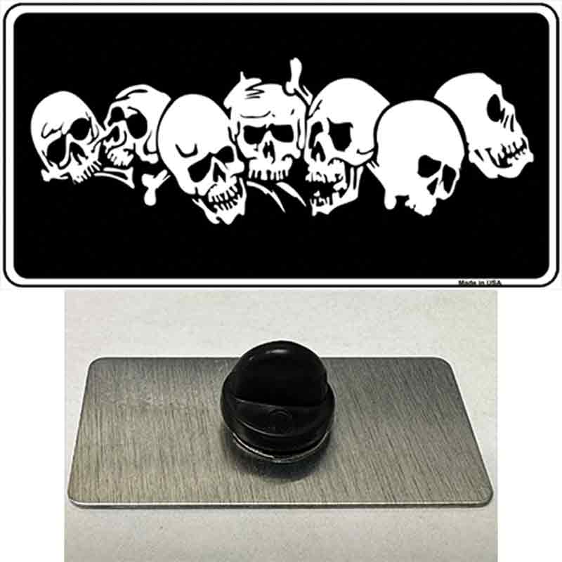 PIN-LP-5256 1.5 x 0.75 in. Skulls Novelty Rectangle Metal Hat Pin