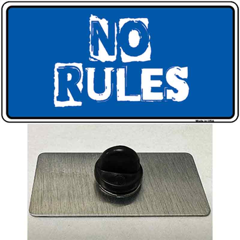 PIN-LP-5342 1.5 x 0.75 in. No Rules Novelty Rectangle Metal Hat Pin