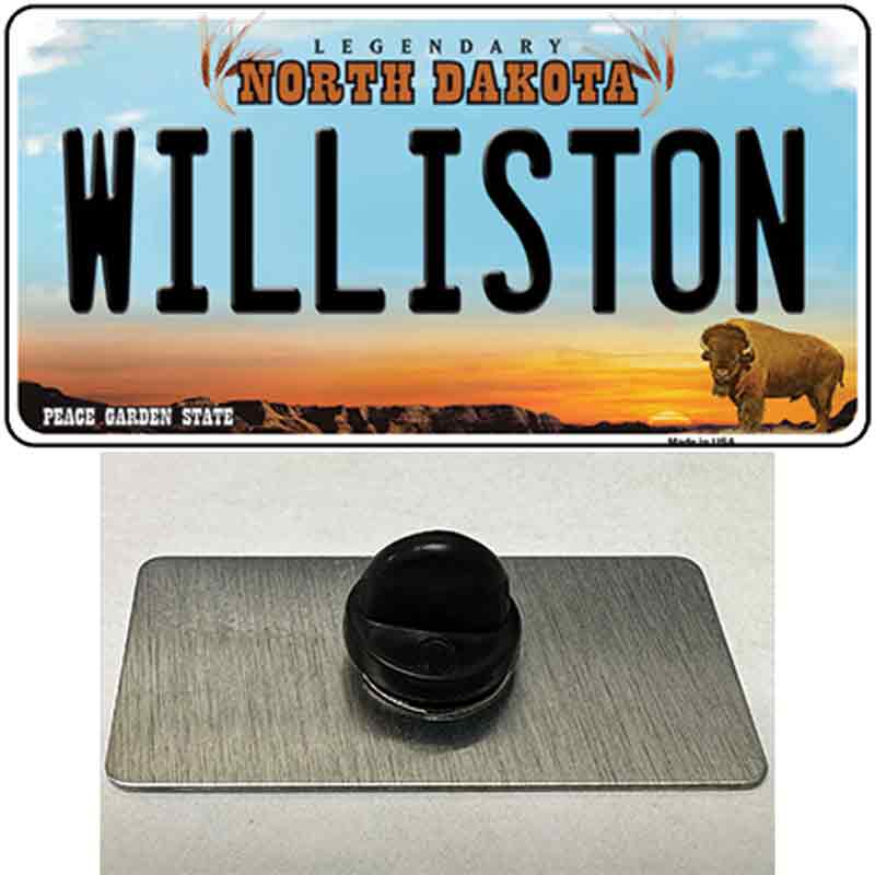 PIN-LP-10708 1.5 x 0.75 in. Williston North Dakota Novelty Rectangle Metal Hat Pin