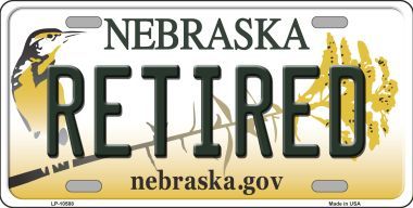 LP-10588 Retired Nebraska Background Metal Novelty License Plate