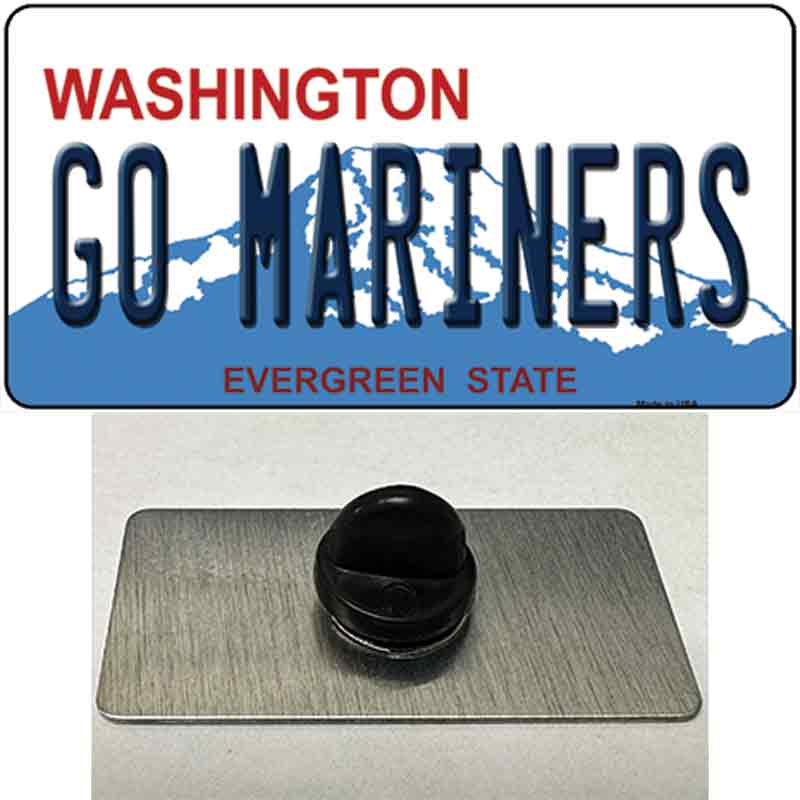 PIN-LP-13527 1.5 x 0.75 in. Go Mariners Novelty Rectangle Metal Hat Pin Tag