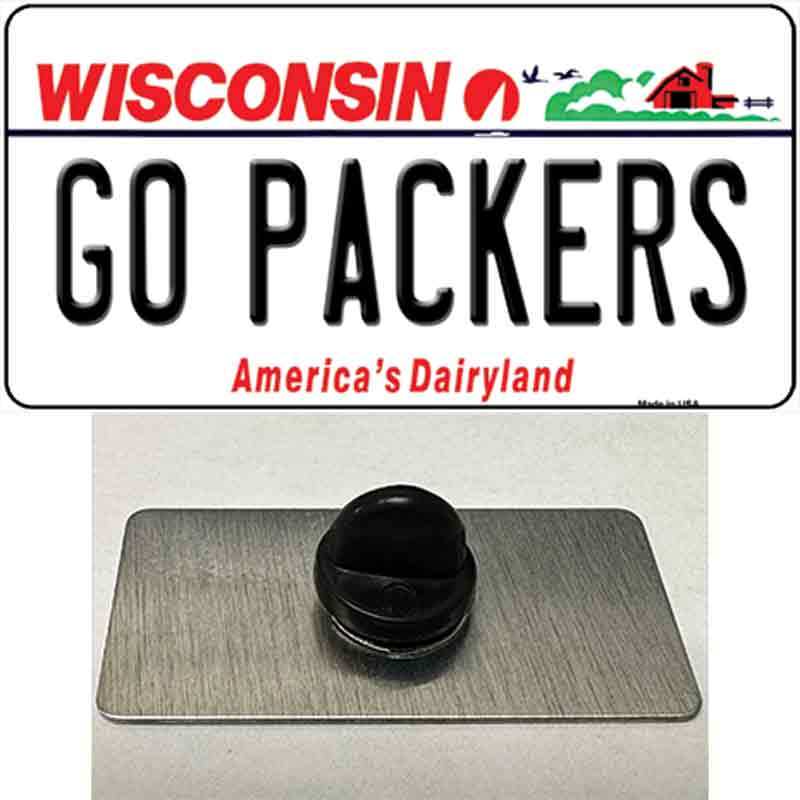 PIN-LP-13529 1.5 x 0.75 in. Go Packers Novelty Rectangle Metal Hat Pin Tag