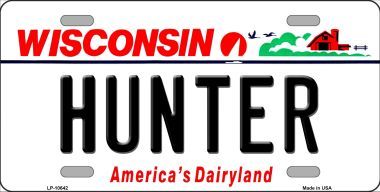 LP-10642 Hunter Wisconsin Background Metal Novelty License Plate