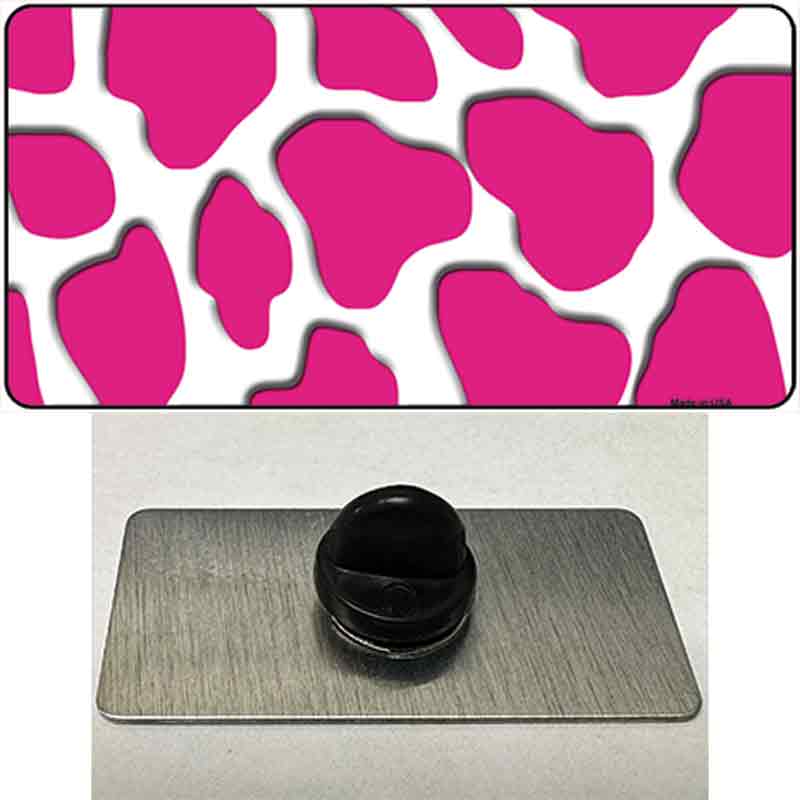 PIN-LP-2190 1.5 x 0.75 in. Pink & White Giraffe Novelty Rectangle Metal Hat Pin