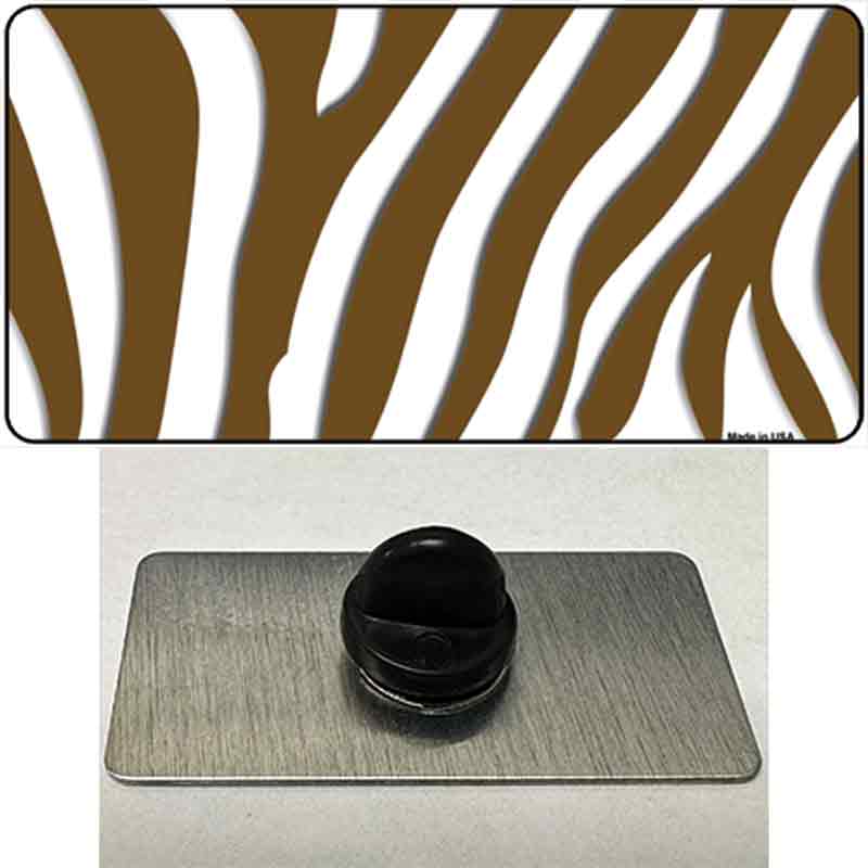 PIN-LP-2204 1.5 x 0.75 in. Brown & White Zebra Novelty Rectangle Metal Hat Pin