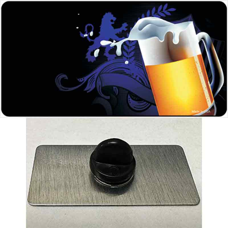PIN-LP-2378 1.5 x 0.75 in. Frothy Beer Mug Offset Novelty Rectangle Metal Hat Pin