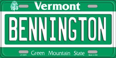 LP-10670 Bennington Vermont Background Metal Novelty License Plate