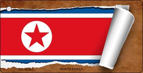 KC-9205 North Korea Flag Scroll Novelty Key Chain