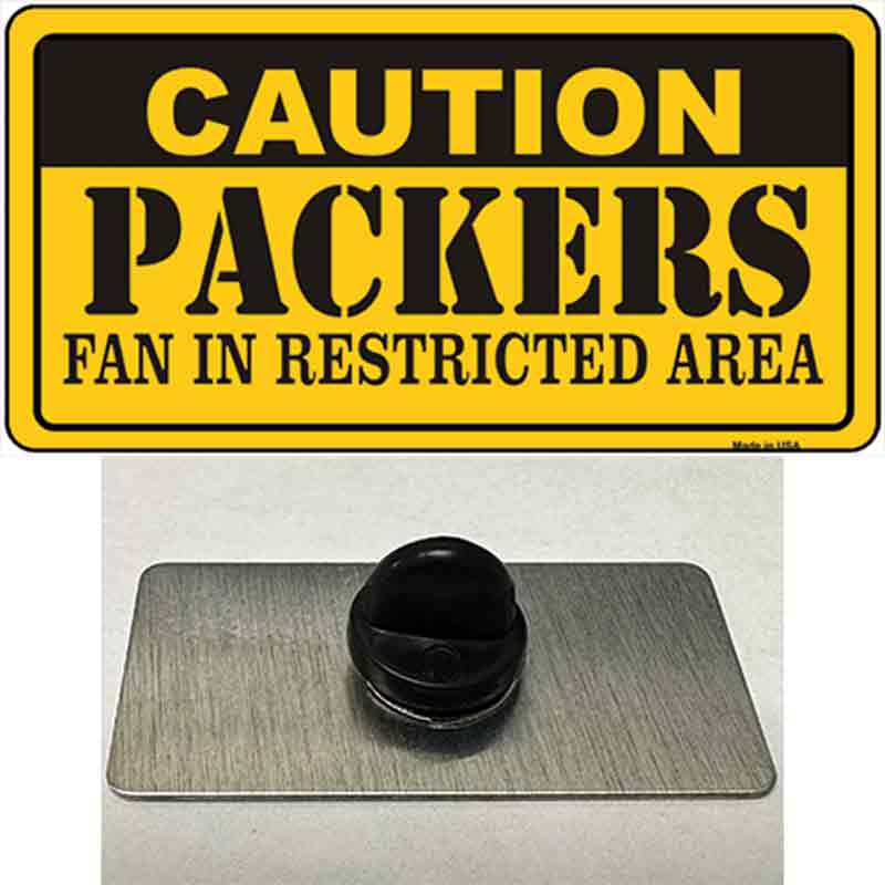 PIN-LP-2519 1.5 x 0.75 in. Caution Packers Novelty Rectangle Metal Hat Pin