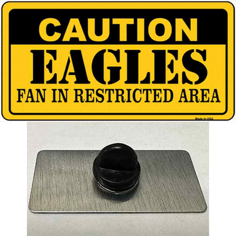 PIN-LP-2539 1.5 x 0.75 in. Caution Eagles Novelty Rectangle Metal Hat Pin