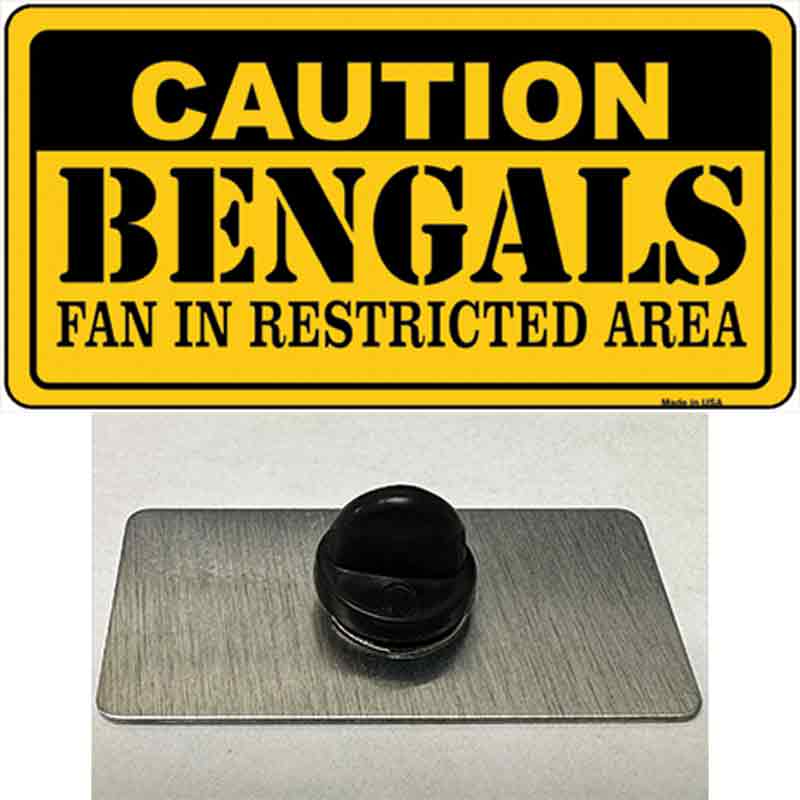 PIN-LP-2546 1.5 x 0.75 in. Caution Bengals Novelty Rectangle Metal Hat Pin