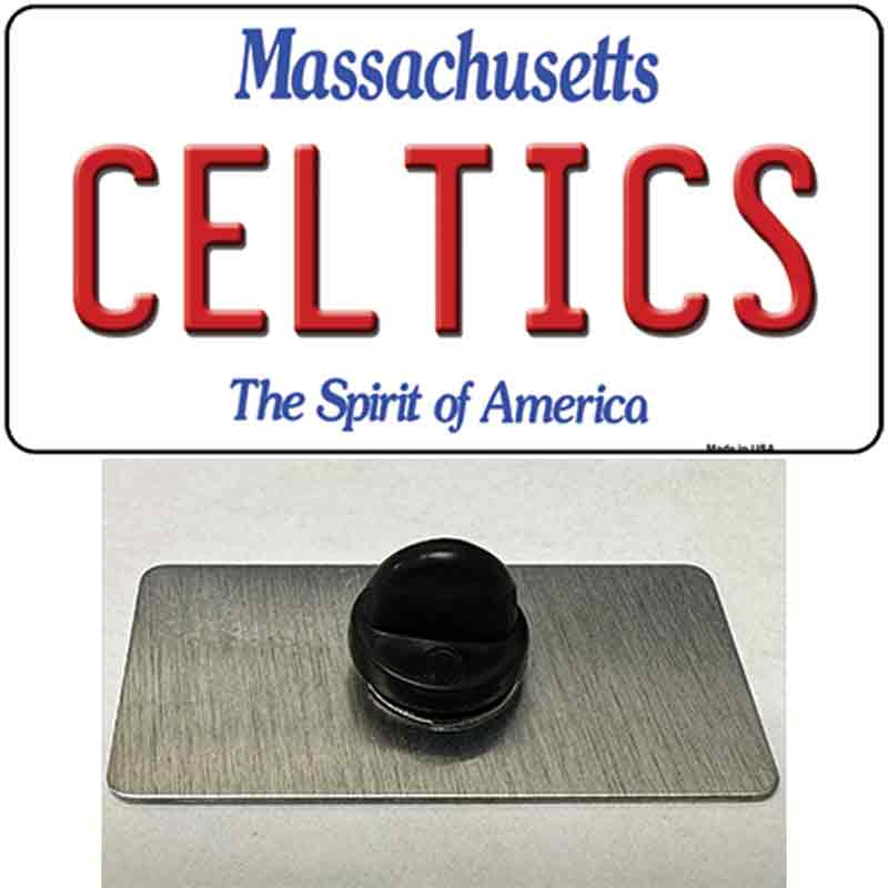 PIN-LP-2564 1.5 x 0.75 in. Celtics Massachusetts State Novelty Rectangle Metal Hat Pin