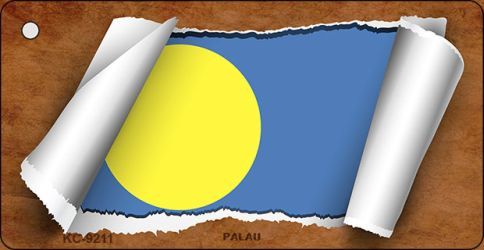 KC-9211 Palau Flag Scroll Novelty Key Chain