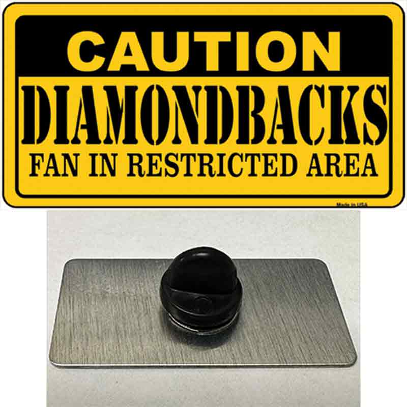 PIN-LP-2624 1.5 x 0.75 in. Caution Diamondbacks Fan Novelty Rectangle Metal Hat Pin