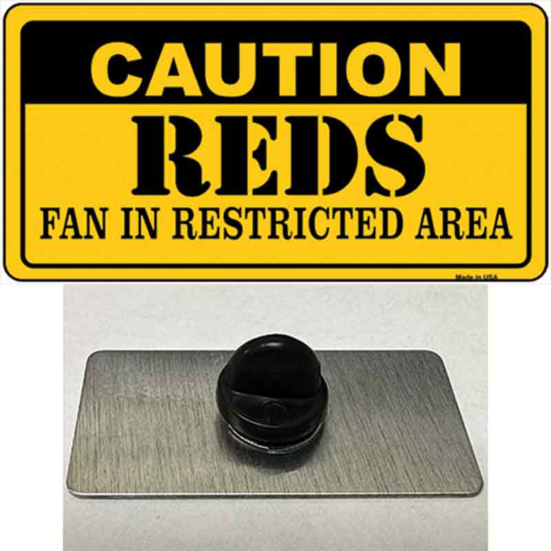 PIN-LP-2630 1.5 x 0.75 in. Caution Reds Fan Novelty Rectangle Metal Hat Pin