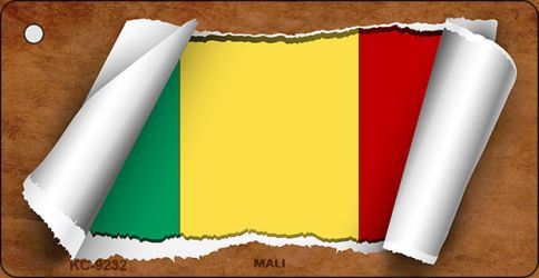KC-9232 Mali Flag Scroll Novelty Key Chain