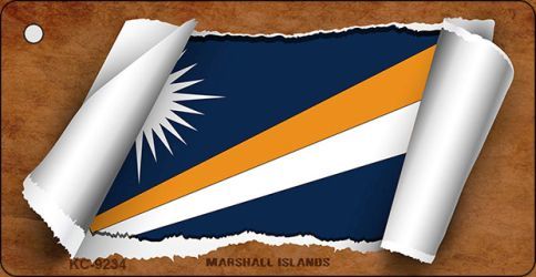 KC-9234 Marshall Islands Flag Scroll Novelty Key Chain