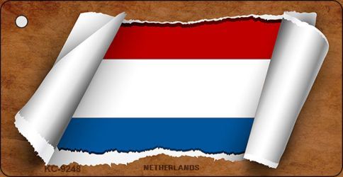 KC-9248 Netherlands Flag Scroll Novelty Key Chain
