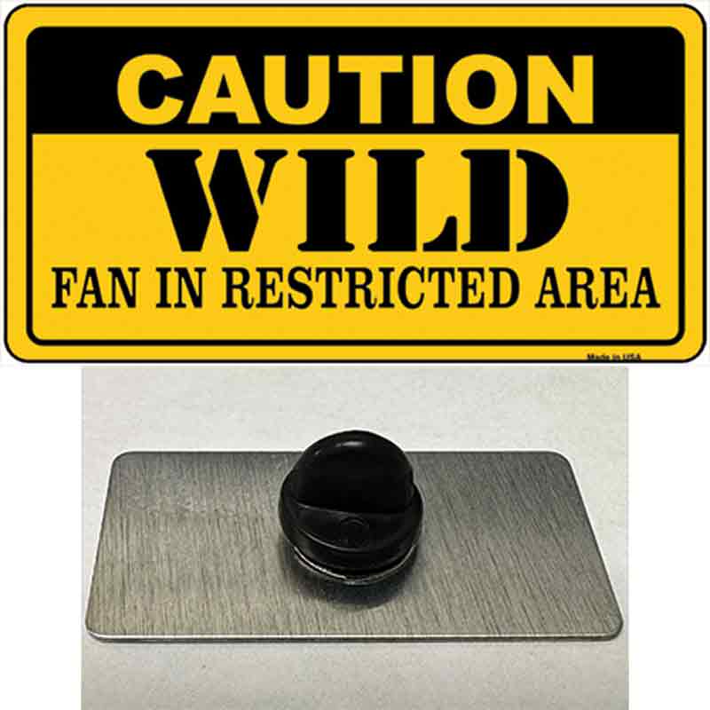 PIN-LP-2678 1.5 x 0.75 in. Caution Wild Novelty Rectangle Metal Hat Pin