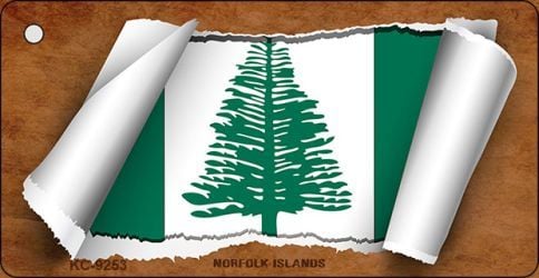 KC-9253 Norfolk Islands Flag Scroll Novelty Key Chain