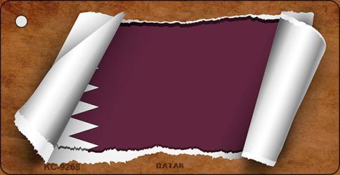 KC-9268 Qatar Flag Scroll Novelty Key Chain