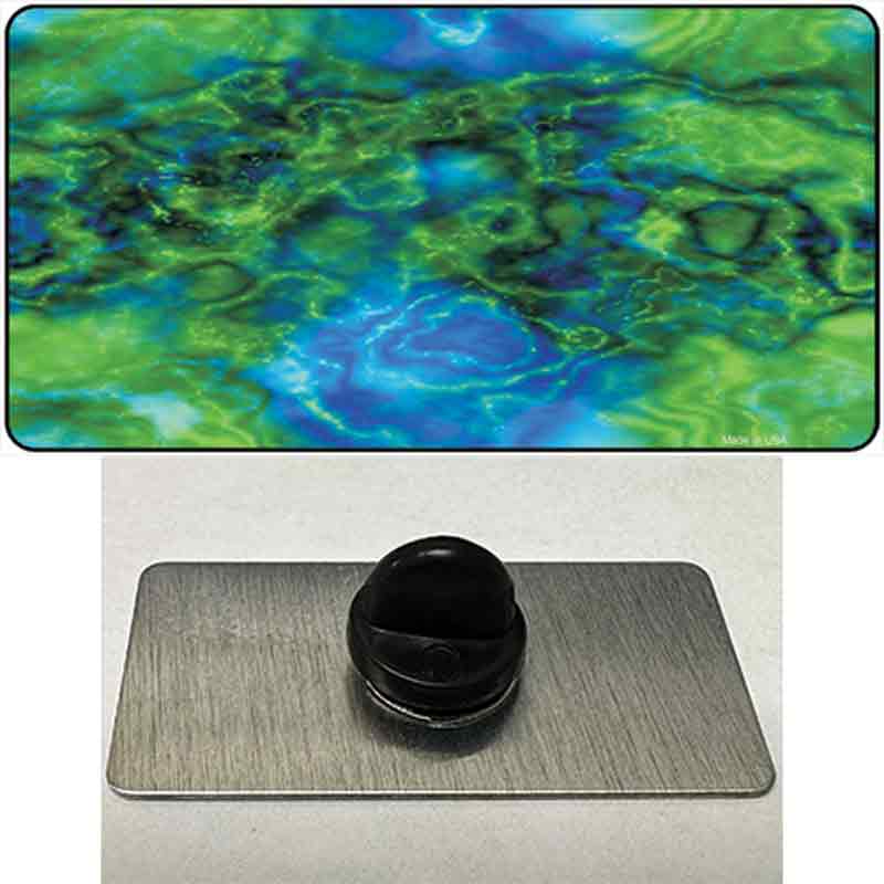 PIN-LP-1411 1.5 x 0.75 in. Psychedelic Electric Jelly Fish Novelty Rectangle Metal Hat Pin