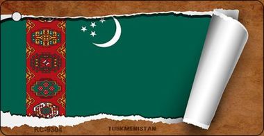 KC-9304 Turkmenistan Flag Scroll Novelty Key Chain