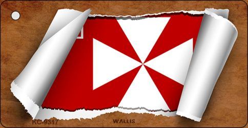 KC-9317 Wallis Flag Scroll Novelty Key Chain