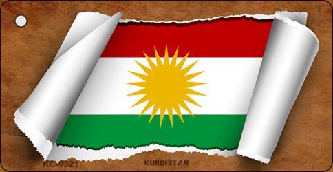 KC-9321 Kurdistan Flag Scroll Novelty Key Chain