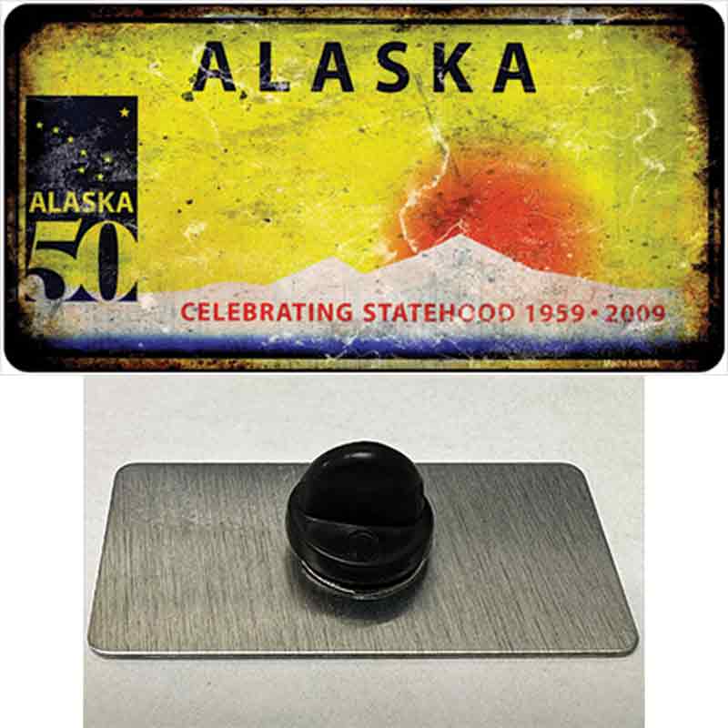 PIN-LP-8119 1.5 x 0.75 in. Alaska Rusty Blank Novelty Rectangle Metal Hat Pin