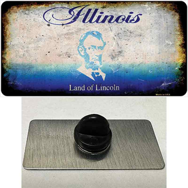 PIN-LP-8130 1.5 x 0.75 in. Illinois Rusty Blank Novelty Rectangle Metal Hat Pin